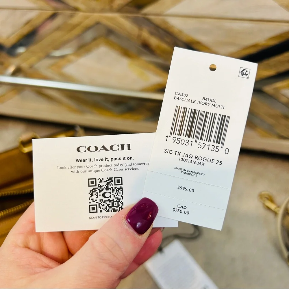 Coach Signature Jacquard Rogue 25 in Chalk/Ivory, NWT! - Picture 16 of 16